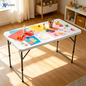 Tavolo Pieghevole <span class=keywords><strong>da</strong></span> Esterno Lungo, Design Semi-Pieghevole, Altezza Regolabile, Ideale per Festival all'Aperto, Fiere, Picnic e Attività di Gruppo - Product Image 1