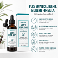 Gouttes liquides à base de plantes personnalisées Ashwagandha Maca Shilajit Zinc Mélange minéral botanique Complément alimentaire Marque privée OEM Vente en gros