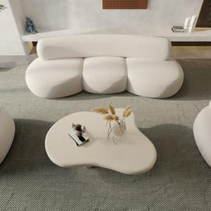 Juego de Sofás Curvos Nórdicos en Forma de S, Tapizado en Lana de Cordero, Muebles Minimalistas de Diseño para Sala de Estar - Product Image 4