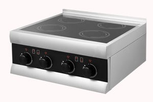 Table de cuisson à induction commerciale 3500W*4 avec 4 zones/bougies, commande tactile - Product Image 3