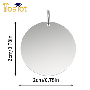 Pendentif rond en acier inoxydable Toaiot, 20 mm, gravure au laser, finition miroir, pour la fabrication de bagues, accessoires de bijouterie - Product Image 1