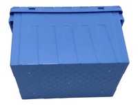 Caisse de déménagement en plastique perforé robuste et recyclable, conception de boîte solide, empilable et emboîtable, certifiée ISO 9001, bacs de rangement