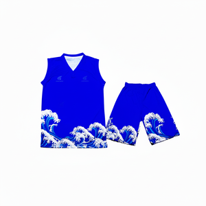 Logo personnalisé uniforme de basket-ball professionnel 100% polyester vêtements de sport ensembles respirants grande taille bas quantité minimale de commande fabriqué en usine - Product Image 1