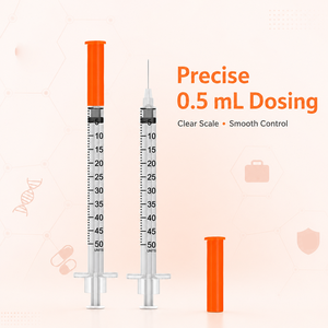 Jeringas <span class=keywords><strong>de</strong></span> Insulina para Animales <span class=keywords><strong>de</strong></span> Marca Privada, 0.5mL 1mL 30G 31G, Aguja Fija, Esterilizadas con EO, Empaquetadas Individualmente, 100/Caja - Product Image 2