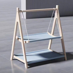 Cama Columpio Elevada para Gatos con Diseño <span class=keywords><strong>de</strong></span> Árbol <span class=keywords><strong>de</strong></span> Pino, Cojín Lavable <span class=keywords><strong>de</strong></span> Alta Resistencia, Torre <span class=keywords><strong>de</strong></span> Juego Independiente para Mascotas, Estructura Triangular Estable - Product Image 3