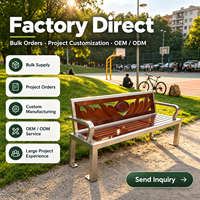 Banc de parc en acier inoxydable pour extérieur, siège long de détente pour cour, mobilier pour espaces publics