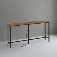 Table sur mesure avec station de charge de sortie pour salon ferme entrée étroite couloir maigre derrière la table de canapé