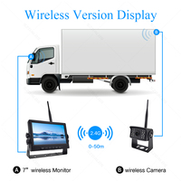 Monitor Inalámbrico para Auto de 7 Pulgadas con Soporte en U, Sistema de Visión Trasera Inalámbrico 1080P, DVR, Cámara de Reversa Digital Inalámbrica de 2.4G