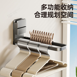 ราวแขวนผ้าเช็ดตัวแบบพับได้พร้อมตัวยึดแบบดูดติดผนัง วัสดุโลหะและ ABS ดีไซน์มินิมอลสำหรับห้องน้ำ - Product Image 4