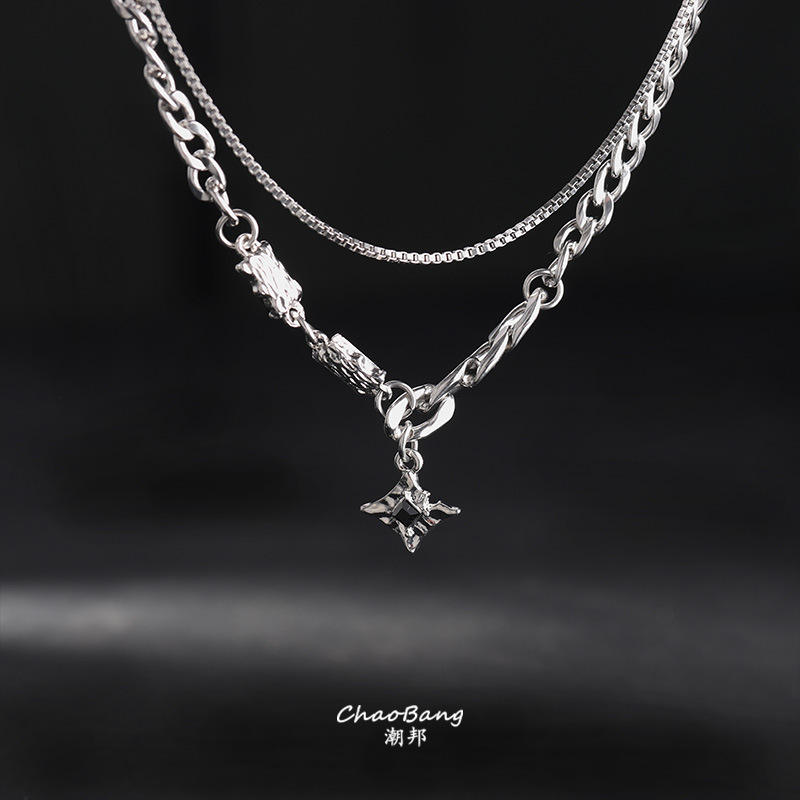 Mang star stacked necklace - gift box