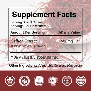 Cápsulas de Extracto de Azafrán, Suplementos Herbales de Azafrán Puro y Natural, Venta Caliente OEM ODM - Product Image 4