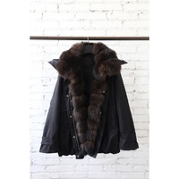 Tyan 2026 Nouvelle veste d'hiver en duvet coupe-vent et chaude pour femme, imperméable, avec fourrure de renard véritable, parka matelassée