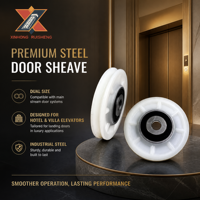 Pièces d'ascenseur de conception industrielle S8/S200/K300/S400, poulie de câble en acier de 64 mm/47 mm pour les portes de hall d'ascenseur d'hôtels et de villas