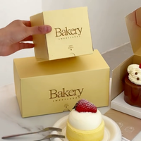 Boîte d'emballage pour gâteaux en carton pliable biodégradable personnalisée avec logo