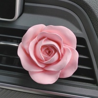 Diffuseur d'huiles essentielles en céramique parfumée en forme de rose rose en porcelaine, désodorisant de voiture et parfum d'ambiance pour la maison