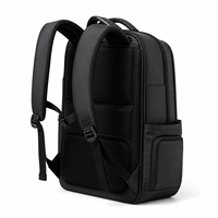 Sac à dos pour ordinateur portable à chargement solaire, noir, grand panneau, sac à dos professionnel avec poche latérale zippée pour les trajets quotidiens et les voyages