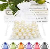 Petits sacs en organza blancs 6x9 pouces pour cadeaux de mariage avec cordon de serrage, mini sacs cadeaux en maille, pochettes en organza pour bonbons, fête prénuptiale
