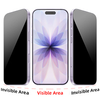 Pelindung Layar Kaca Tempered Anti-Spy Privasi 2/4 Arah untuk iPhone 16/16 Plus/16 Pro/16 Pro Max Pelindung Layar Mudah Dipasang