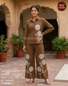 Best Selling Women's Cotton Quick Dry Matching Set with <b>Top</b> and Bottom for Party Casual Wear Bulk Supplier - Product Image 2