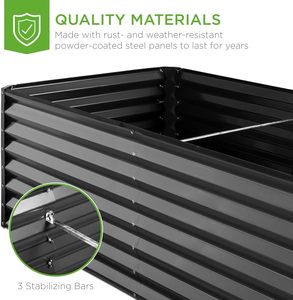 Rustproof Galvanized Raised Garden Bed DIY Assemble Black Silver Custom Metal <b>Planter</b> For Backyard <b>Vegetable</b> Herb Flower - Product Image 2