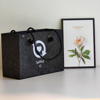 Sac fourre-tout en feutre recyclé écologique avec poignées en corde, personnalisable avec logo, vente en gros, directement de l'usine, réutilisable pour le shopping