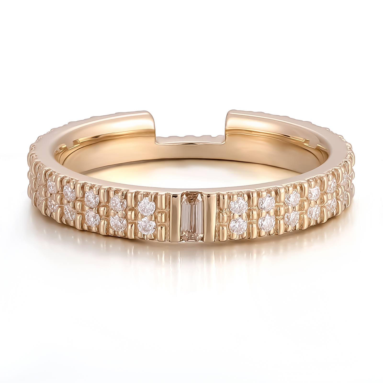 Bague en or massif 10K avec moissanite véritable.