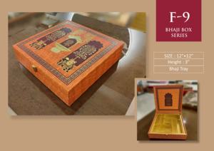 Caja de Resina Hecha a Mano, Serie 12x12 Pulgadas, Caja de Almacenamiento de Resina Pintada a Mano con Bandeja Dorada, Diseño Tradicional, Artesanía Artística - Product Image 3