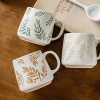 Tasses à café en céramique faites à la main avec logo personnalisé, tasses en porcelaine, compatibles lave-vaisselle et micro-ondes, design classique pour un usage quotidien, cadeaux