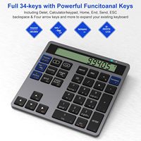 Produsen Grosir 34 Tombol bluetooth Nirkabel Dual Mode Portable Slim Numpad 2 in 1 Keypad Numerik Kalkulator dengan Layar