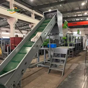 Waste PP PE woven bag film recycling crushing cleaning recycling equipment crushing cleaning line price