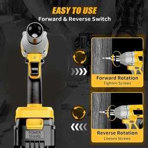 มอเตอร์ไร้สาย 20V แบบไร้แปรงถ่าน ขนาด 1/2 นิ้ว แรงบิด 430 นิวตันเมตร ระดับอุตสาหกรรม ชุดประแจบล็อกไร้สาย 3 in 1 รุ่น CW-20B-2 สำหรับงาน DIY - Product Image 2