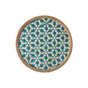 Handgewebte Bunte Rattan-Bambus-Untersetzer Hitzebeständige Getränkeuntersetzer Geflochtene Tischmatten für Kaffeetassen Heim-Küchen-Esszimmer-Deko - Product Image 5