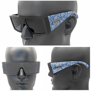 Vintros Old School Chicano Lunettes de soleil carrées surdimensionnées Rétro Hardcore Gangsta Hip Hop Street Style UV400 Cadre épais Matériel PC - Product Image 3