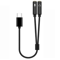 Câble répartiteur audio USB-C vers double prise jack 3,5 mm femelle 2-en-1 pour partage de son, compatible téléphones et tablettes Type-C