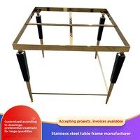 Support de table carré épaissi en acier inoxydable moderne pour café, restaurant, usage commercial, support de mobilier