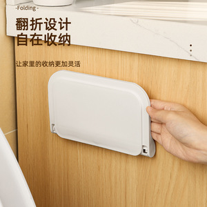 ถาดเก็บของติดผนังแบบพับได้รูปสี่เหลี่ยมผืนผ้า 1 ช่องพับได้ไม่ต้องเจาะสำหรับห้องน้ำห้องนอนหอพัก - Product Image 5