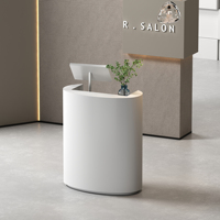 Mostrador de Recepción Personalizable Zhuoke 2025 de MDF, Púlpito Blanco y Barra para Tienda de Ropa Femenina, Caja Registradora