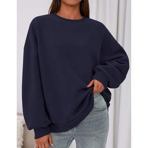 เสื้อสเวตเตอร์แบบสวมหัวแขนยาวสำหรับผู้หญิงเสื้อฟลีซแบบสวมหัวมีฮู้ดขนาดใหญ่พิเศษ2025ฤดูใบไม้ร่วงฤดูหนาว - Product Image 1