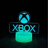Lámpara de Noche con Forma de Control de Videojuegos, Lámpara 3D para Cuarto de Juegos, Control Remoto, Cambio de Color Multicolor, Cableada/Inalámbrica, Acrílico, Plástico, 1 Año de Garantía