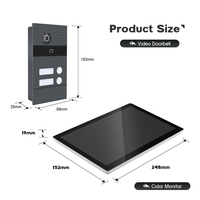 Mejor Precio, Proveedor Visible, Sistema de Intercomunicación Visual TCP/IP, Videoportero Tuya con Cable y Wifi, con Timbre para 2 Casas