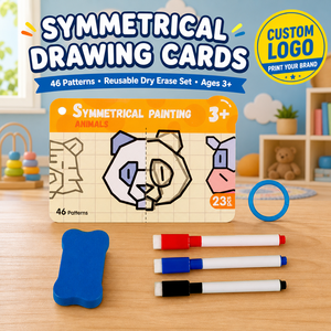 Flashcard personalizzate per l'allenamento del controllo della penna per bambini, attività di disegno di simmetria, carte di pratica cancellabili, giocattoli educativi divertenti - Product Image 1