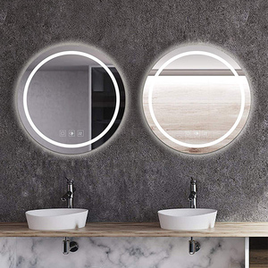 Support mural rond <span class=keywords><strong>salle</strong></span> <span class=keywords><strong>de</strong></span> bain <span class=keywords><strong>lumineux</strong></span> led bain tactile miroirs pour lavabo <span class=keywords><strong>miroir</strong></span> - Product Image 2