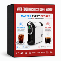 Machine à café intelligente numérique multi-compatible pour Nespresso, Dolce Gusto, K Cup, café moulu, machine à expresso domestique