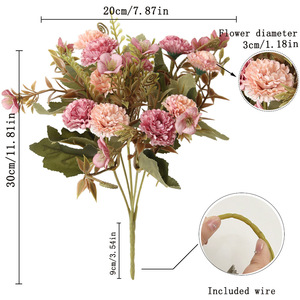 Ramo <span class=keywords><strong>de</strong></span> Flores Artificiales <span class=keywords><strong>de</strong></span> <span class=keywords><strong>Seda</strong></span> Lila Plateada, Simulación <span class=keywords><strong>de</strong></span> Flora Artificial, Dorado Empolvado, Realista, para Decoración <span class=keywords><strong>de</strong></span> Bodas, Hogar, Fiestas, Regalo, Venta al por Mayor - Product Image 6