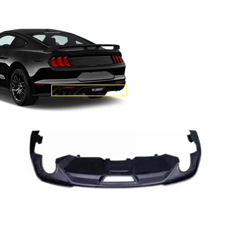 Kit de carrosserie arrière de voiture de pièces automobiles lèvre de diffuseur inférieure de pare-chocs arrière pour ford mustang 2018 2019 GT Ecoboost