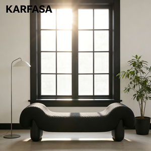 Banco de Canto para Cama Estilo Wabi-sabi, Designer Criativo, Sofá Otomano Minimalista Italiano em Veludo de Partículas KARFASA - Product Image 2