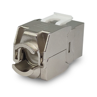 Connecteur Keystone et coupleur FTP Cat6A RJ45 8P8C entièrement blindés avec contacts en bronze phosphoreux plaqués or