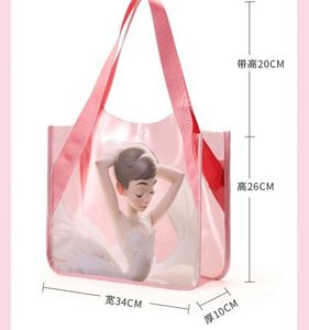 Sac fourre-tout transparent en PVC avec impression de lettres, sac à bandoulière en plastique transparent, sac de voyage en gelée, sacs à bandoulière pour enfants - Product Image 2
