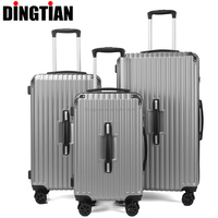 Ensemble de bagages à roulettes 4 roues en ABS+PC, moderne, léger, étanche, avec fermeture éclair, poignée souple, doublure en polyester, pour aéroport et extérieur, unisexe