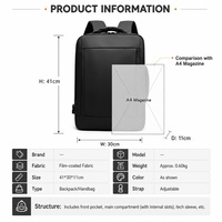 Sac à dos pour ordinateur portable slim pour homme avec logo personnalisé, port de charge USB, matériau imperméable, sacs de qualité tendance